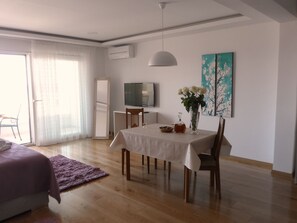 Deluxe studio | Woonruimte | Een flatscreentelevisie