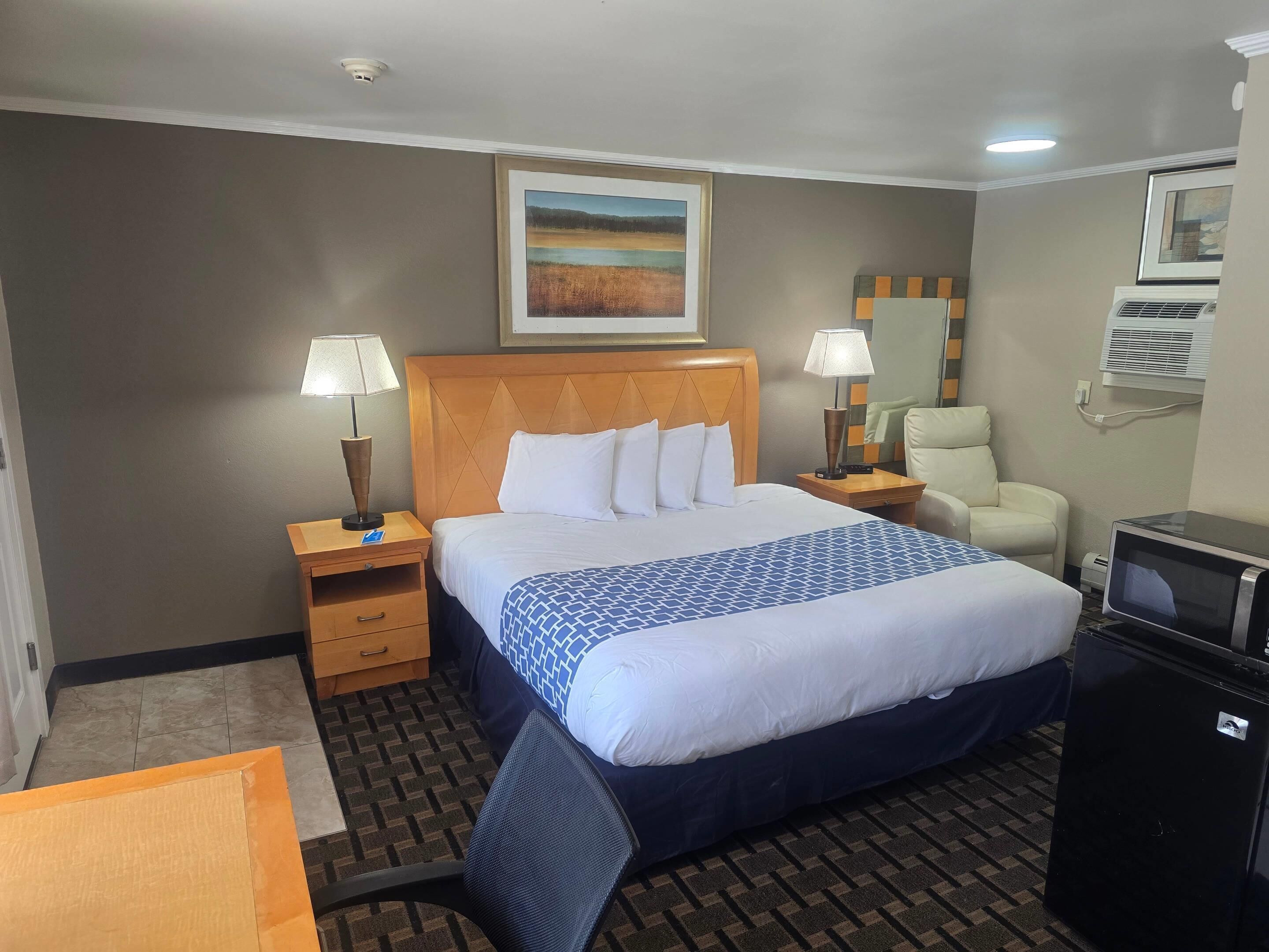 Standard Room, 1 King Bed, Non Smoking | Minibar, iron/ironing board, free WiFi, bed sheets