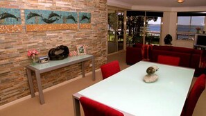 Dining - Magnus Pines, 2,52-56 Magnus Street - Apartment with stunning views, linen and bed making, Wi-Fi and Air con (Nelson Bay)