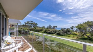 Terrace/patio - The Helm, 2/22 Voyager Cl - Stunning waterfront unit with Air Conditioning (Nelson Bay)