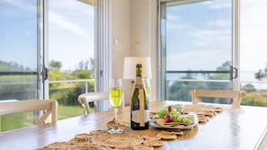 Dining - The Helm, 2/22 Voyager Cl - Stunning waterfront unit with Air Conditioning (Nelson Bay)