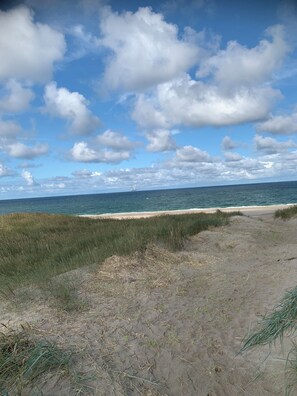 Beach nearby, sun-loungers