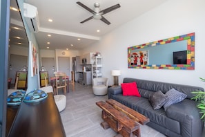 Luxury Condo, Multiple Beds, Non Smoking, Ocean View | Living area | Flat-screen TV