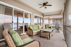 Terrace/patio - Incredible View from this 3-Suite Palisades Lux Condo Screened-Deck, Next2 Pool! (Lake Ozark)
