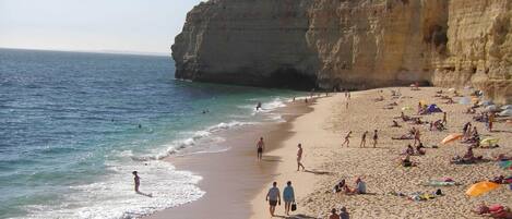 ビーチの近く、サンラウンジャー