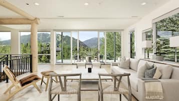 Téléviseur connecté, foyer, lecteur de DVD, livres