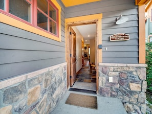 You can enter the Ski Silverthorne Lodge through the garage or this front door.