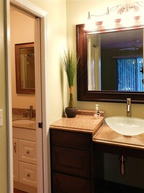 Hair dryer, towels, toilet paper