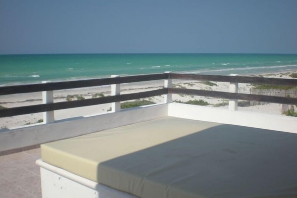 View from upstairs balcony lounge bed