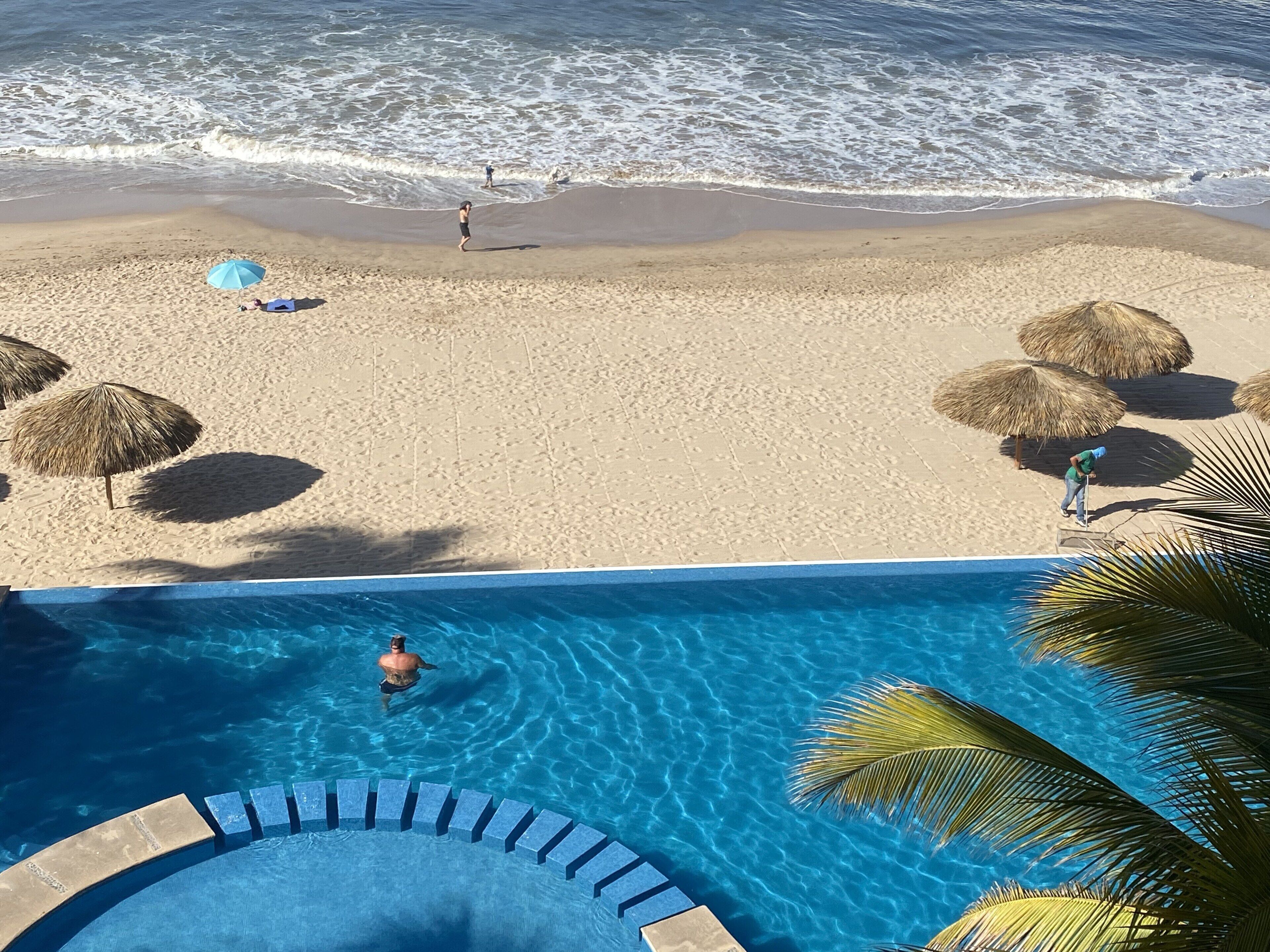 Newly installed beach Palapa’s