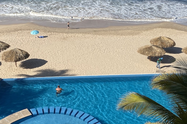 Newly installed beach Palapa’s