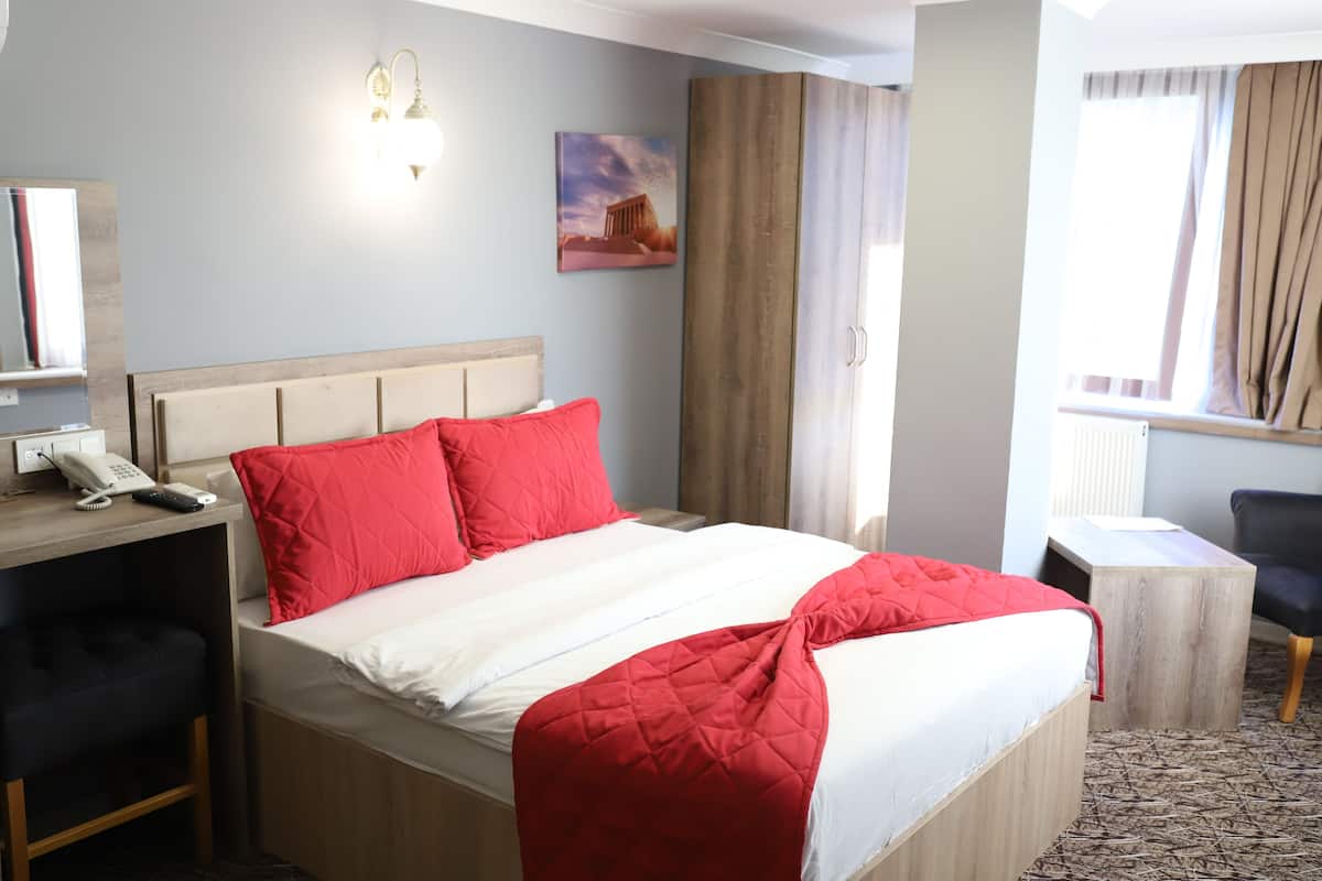 Egyptian cotton sheets, premium bedding, memory-foam beds, desk