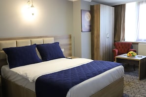 Egyptian cotton sheets, premium bedding, memory-foam beds, desk