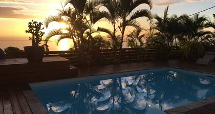 Piton Saint Leu: 180 ° ocean view, swimming pool, air conditioning, quiet, Furnished 4 * Tourism