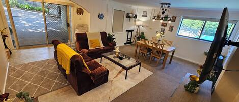 Smart TV, Netflix, DVD player, streaming services