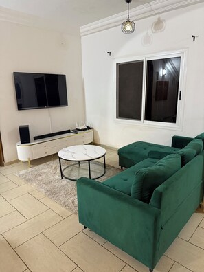TV, DVD player, music library, video library