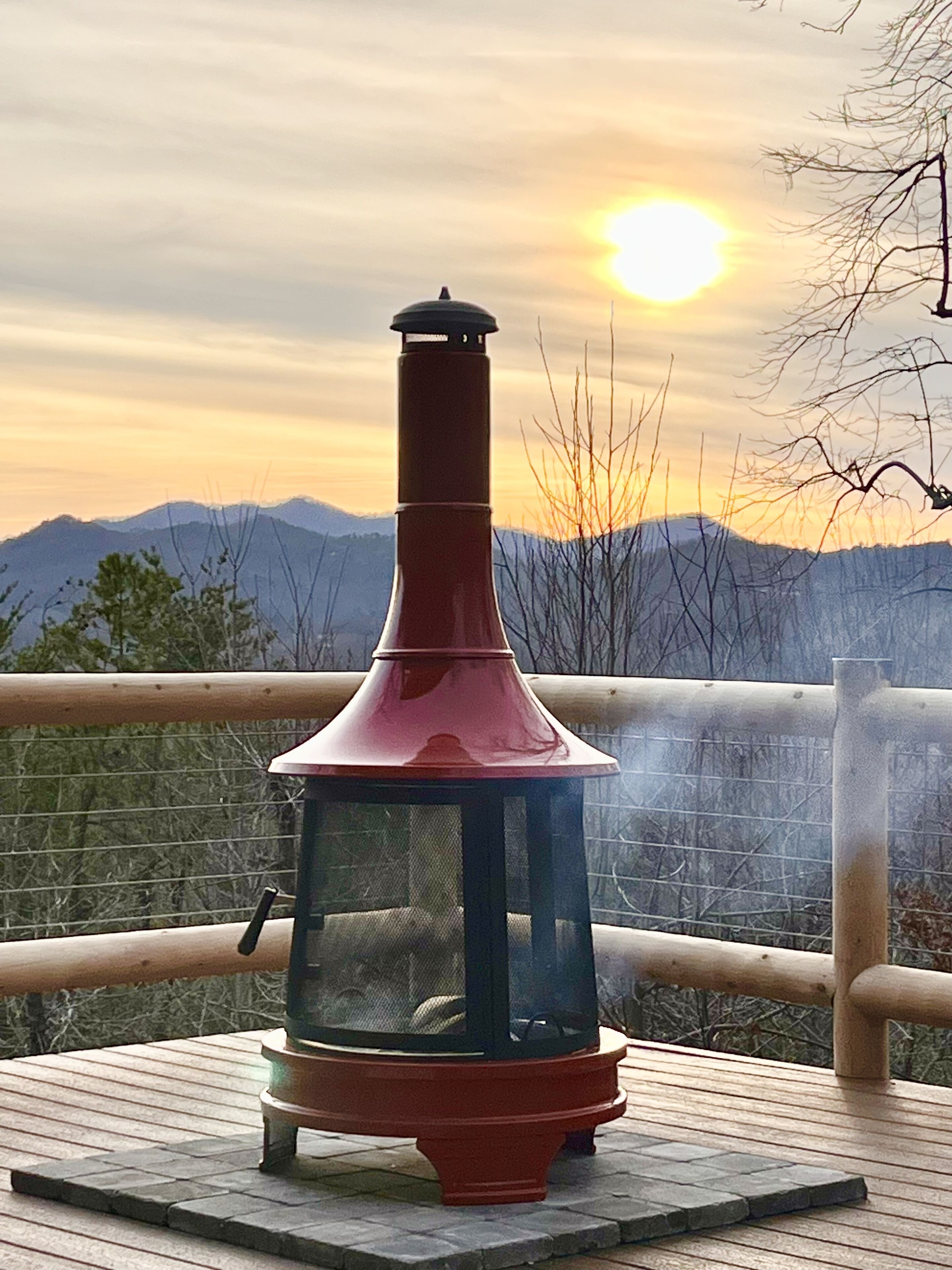 Watch the sunsets on the deck with a fire. 
