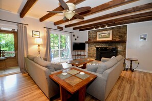 TV, fireplace, DVD player