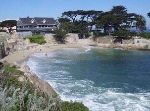 On the beach, sun loungers, beach towels - Oceanfront Home with Spectacular Views on Monterey Bay.  (Pacific Grove)