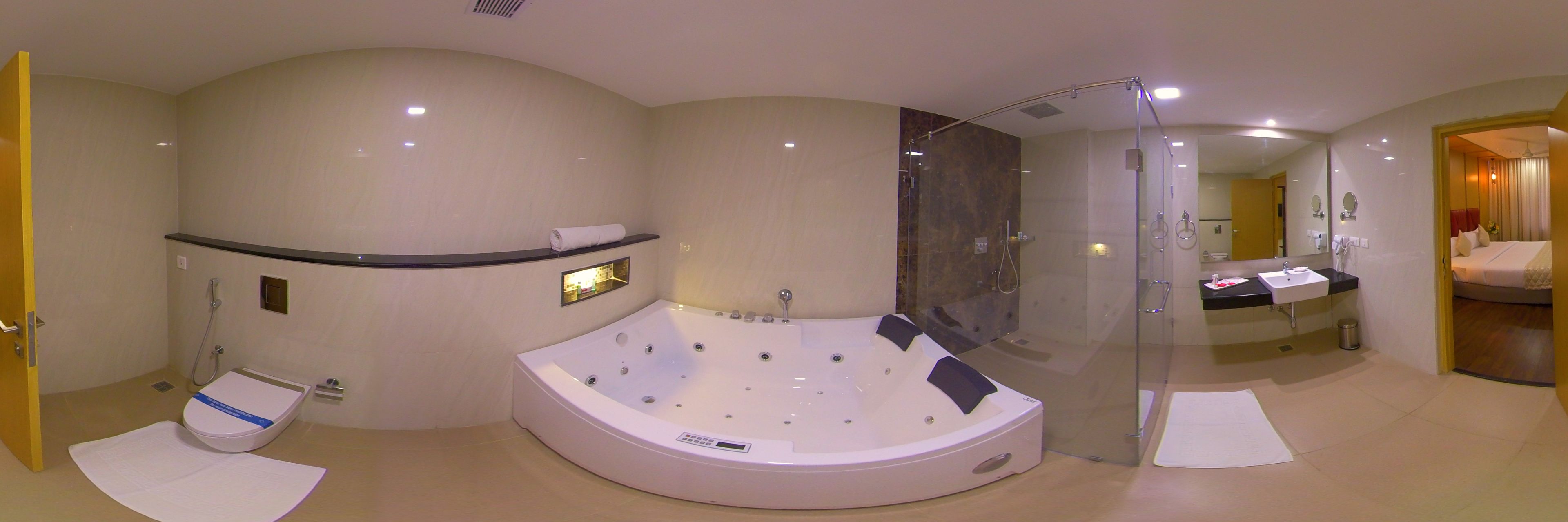 shower, free toiletries, hair dryer, slippers