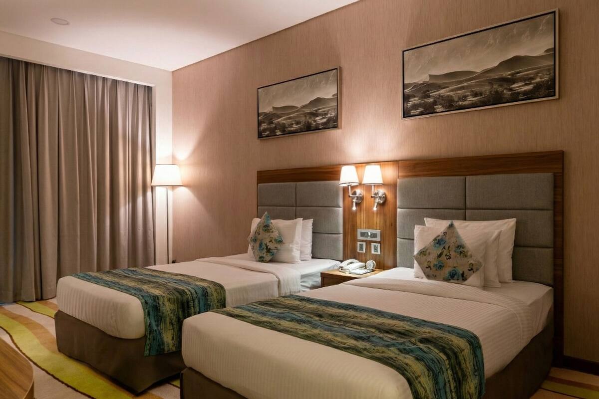 Premium bedding, memory foam beds, minibar, in-room safe