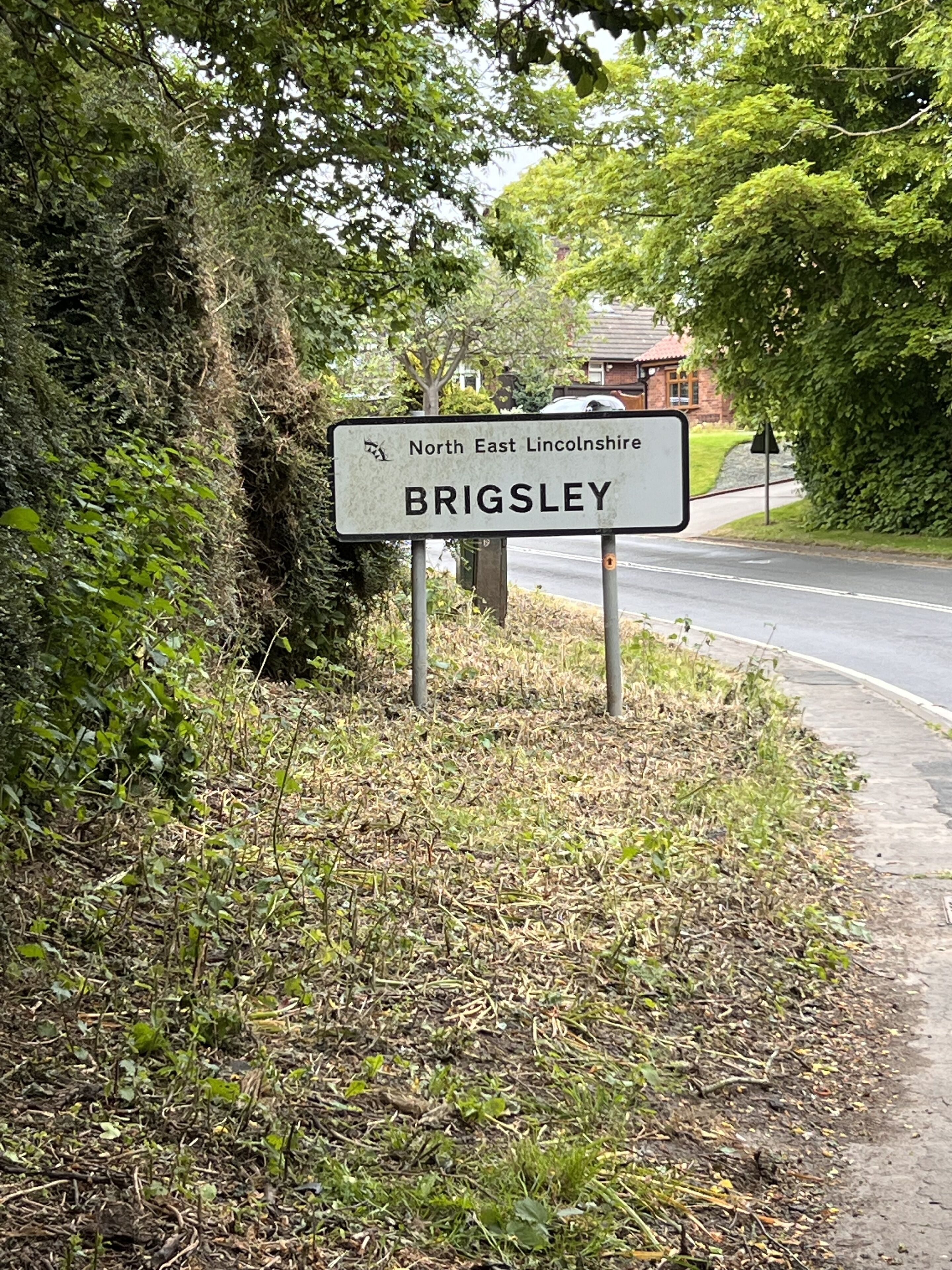 A road sign for Brigsley in North East Lincolnshire.