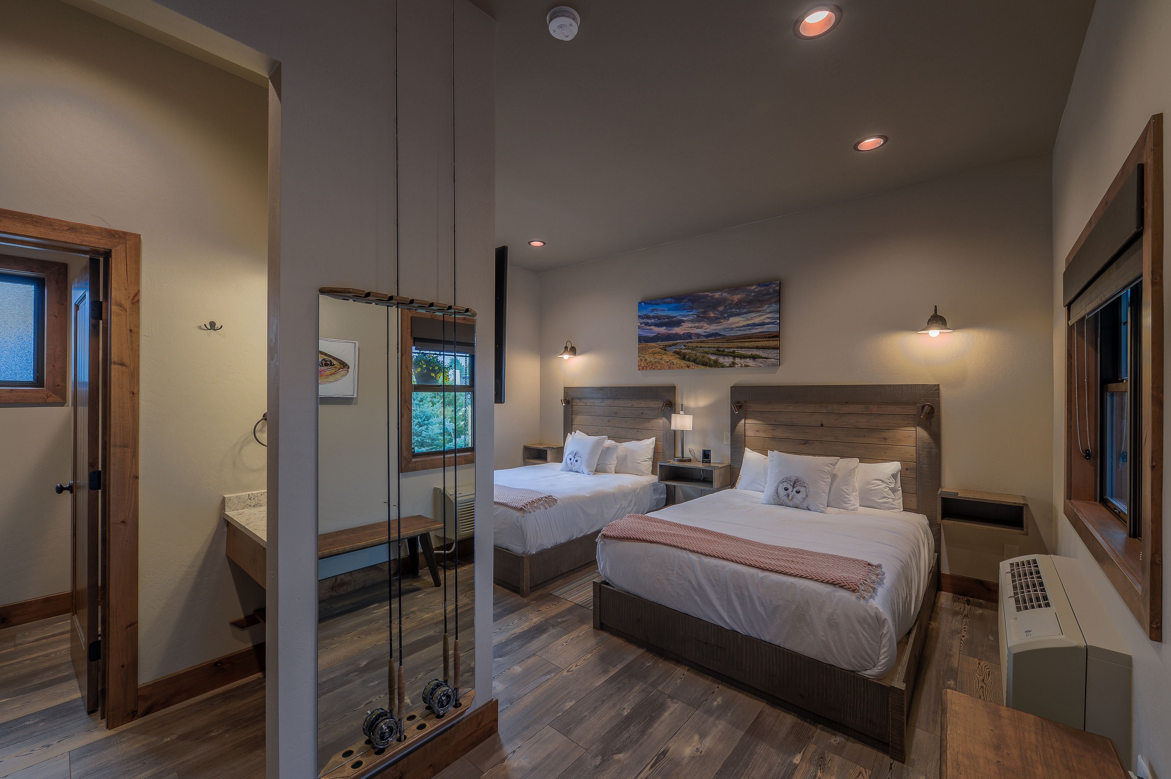 triplex double queen | in-room safe, desk, free wifi, bed sheets