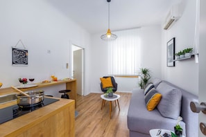Deluxe Apartment, 1 Queen Bed with Sofa bed, Non Smoking, Kitchenette | Living area - Rijeka Apartments Terra City Center (Rijeka)