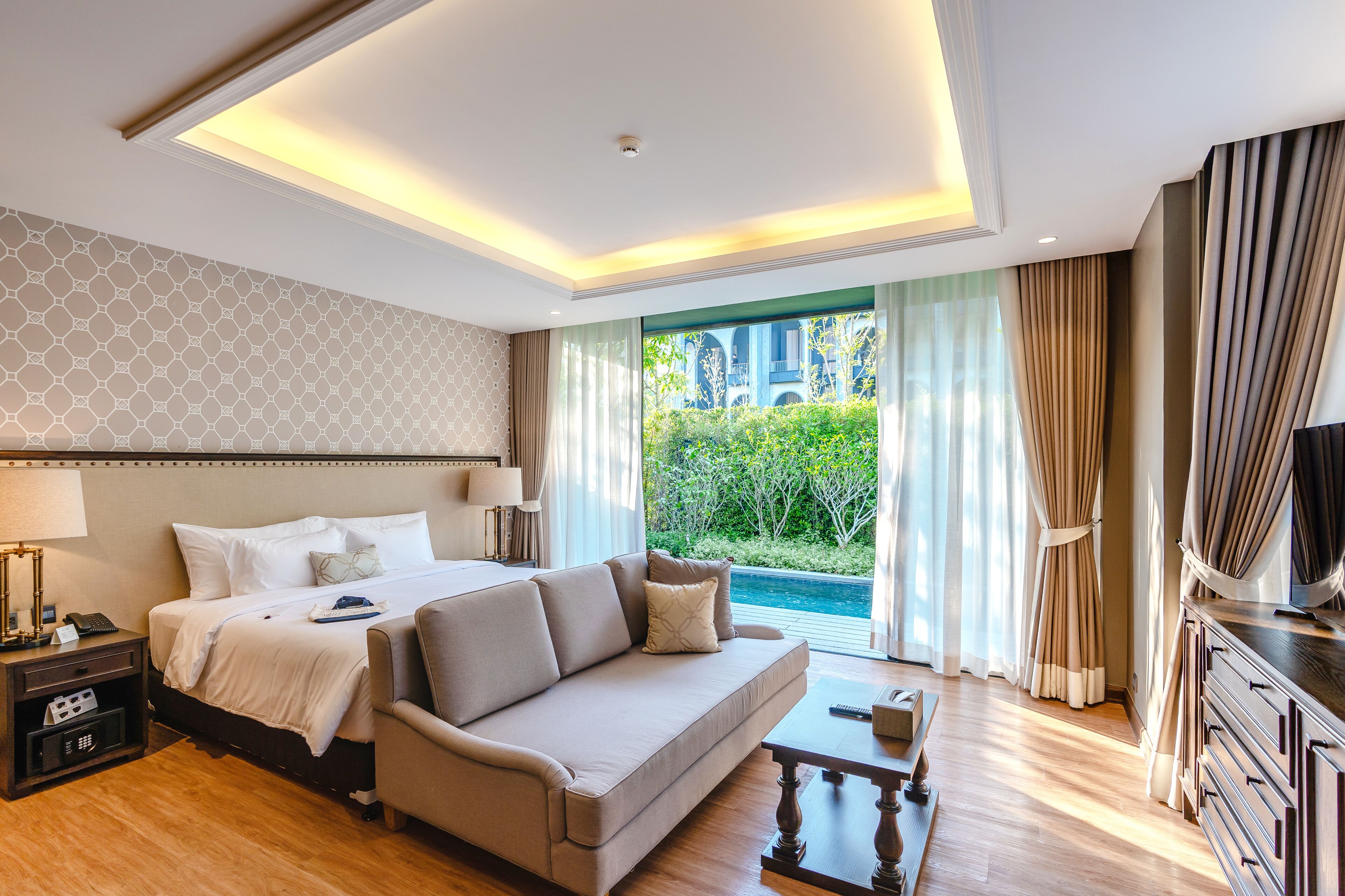 family villa, 2 bedrooms, private pool | minibar, in-room safe, desk, blackout curtains