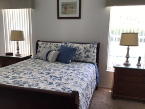 4 bedrooms, desk, iron/ironing board, travel crib