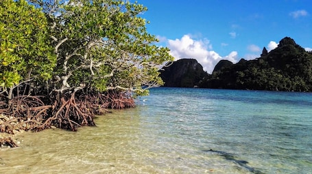 On the beach, beach towels. Terra Nova El Nido - individual Luxury Villas - W/ISLANDS TOURS