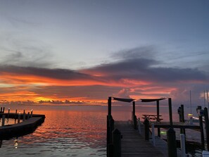 On the beach, sun-loungers, beach towels