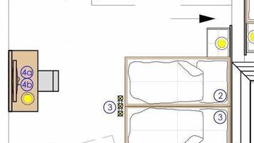 A hotel floor plan with a total area of 4.31 m², including a bathroom and a bedroom.
