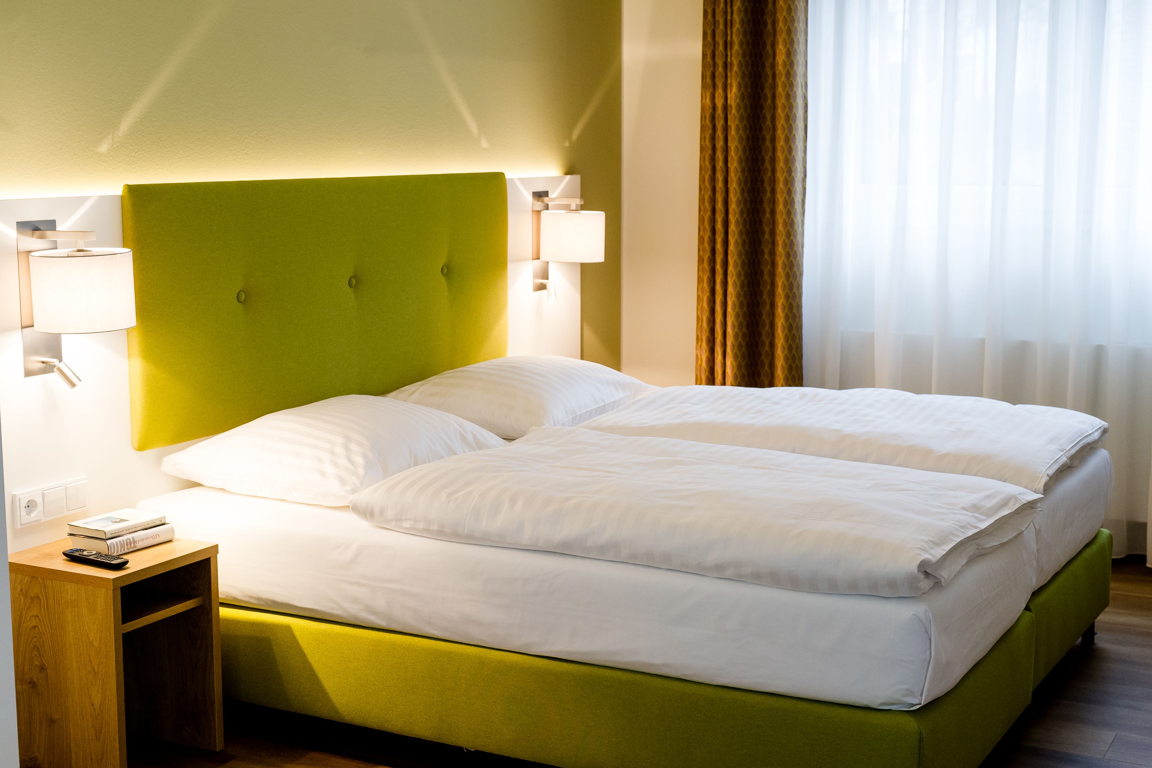 hypo-allergenic bedding, individually furnished, desk, laptop workspace