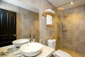 Regadera, amenidades de baño gratuitas, secadora de cabello, pantuflas 