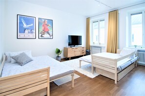 Huoneisto, 1 makuuhuone | 1 makuuhuone, silitysrauta/-lauta, ilmainen Wi-Fi, vuodevaatteet