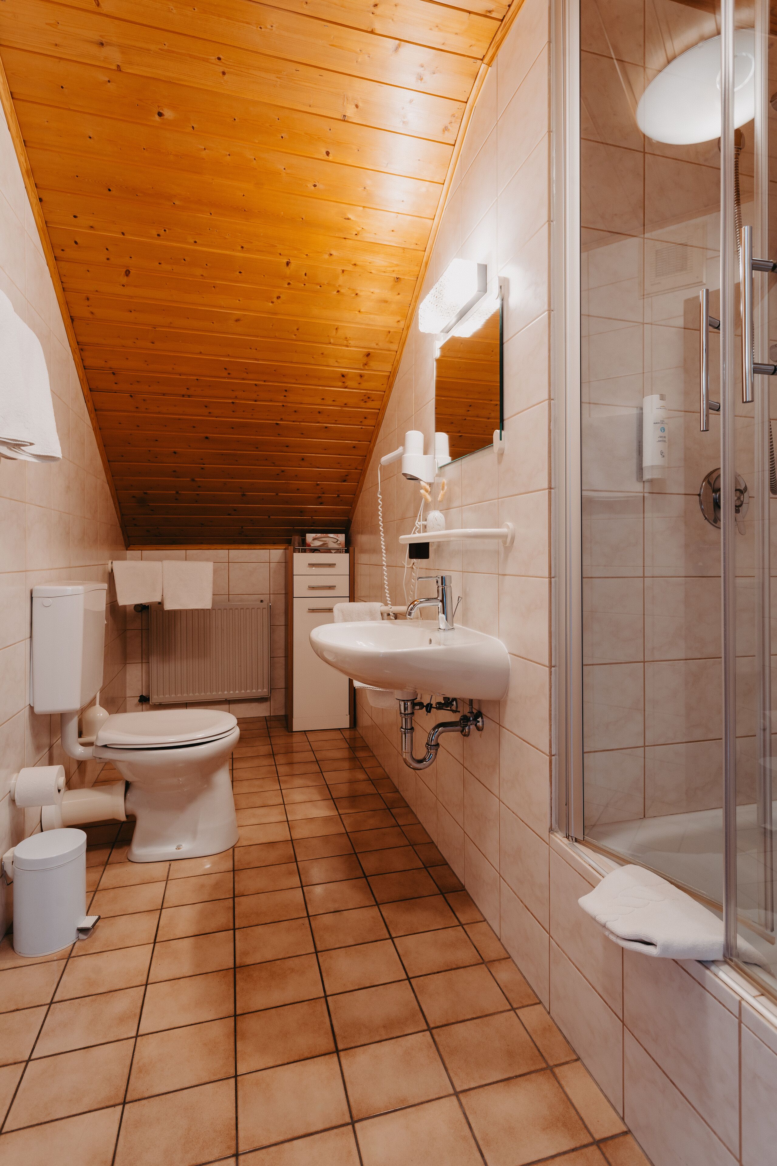 quadruple room | bathroom | shower, towels