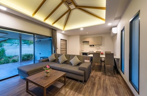 Family Pool Villa | Minibar, in-room safe, blackout drapes, soundproofing