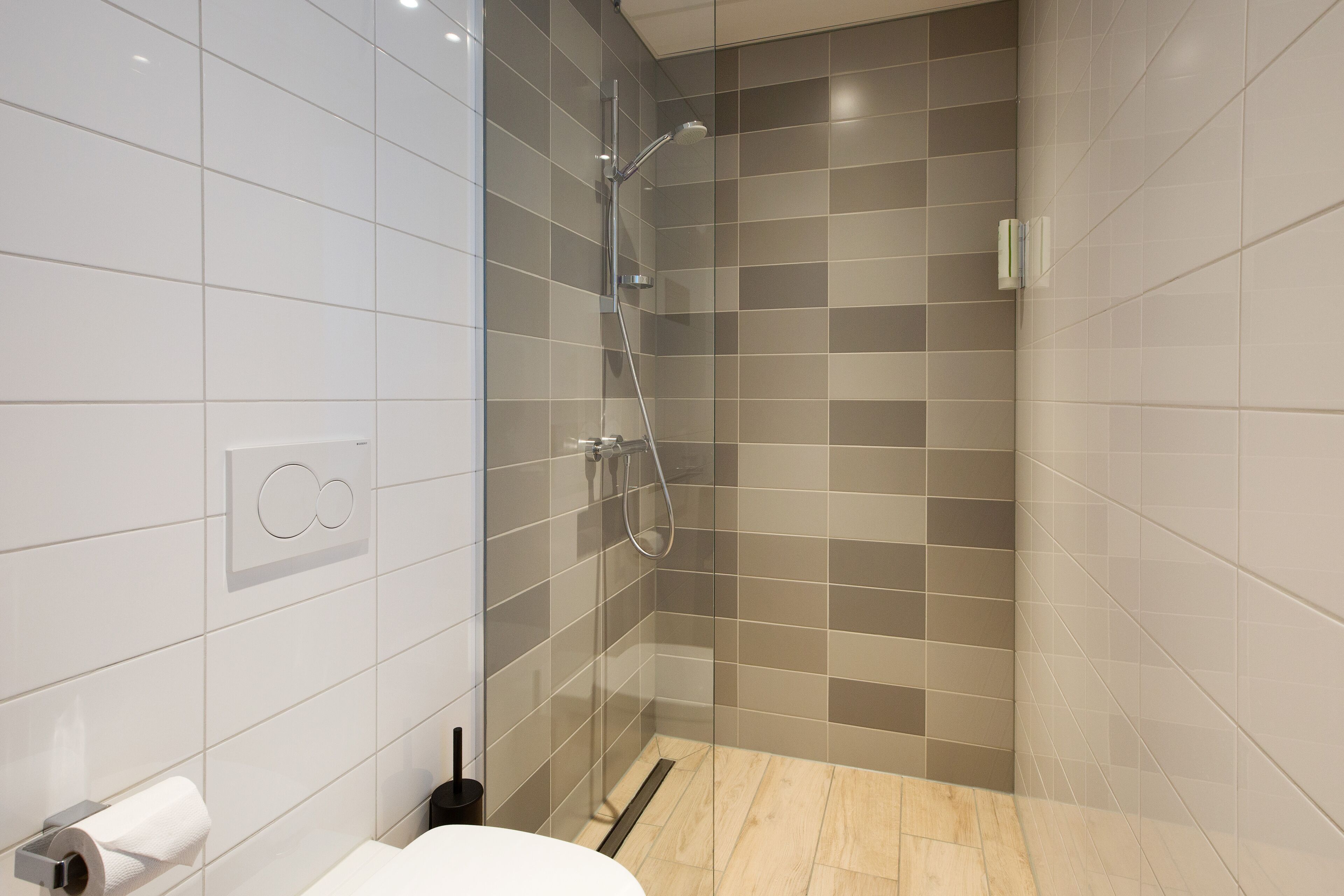 shower, rainfall showerhead, free toiletries, hair dryer