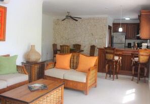 Comfort Apartment, 2 Queen Beds, Smoking, Garden View | Living area | Flat-screen TV - Beatiful condo rosa hermosa (Punta Cana)
