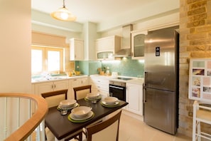 Villa, Private Pool | Private kitchen | Fridge, microwave, oven, stovetop