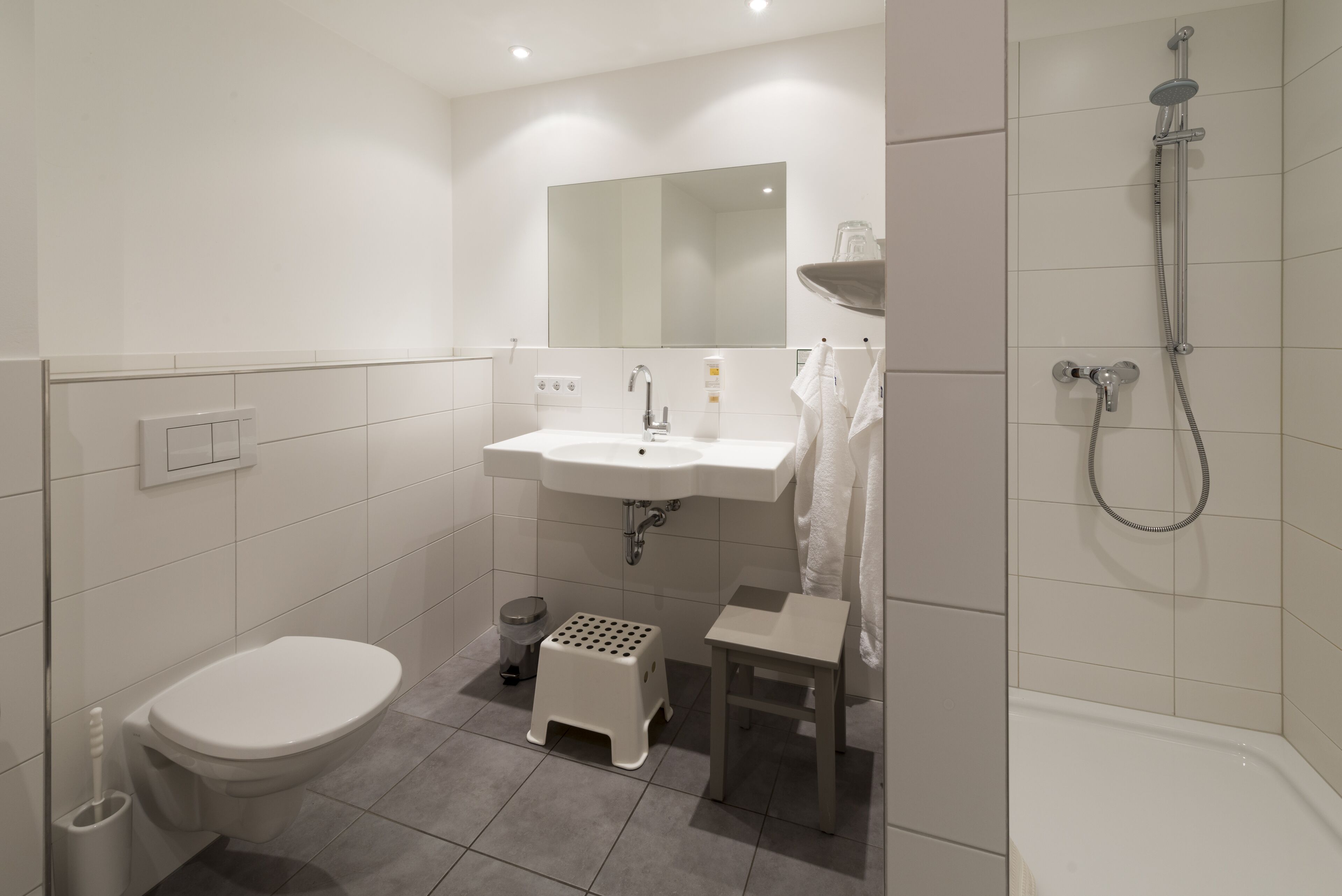 triple room | bathroom | shower, hair dryer, towels, soap