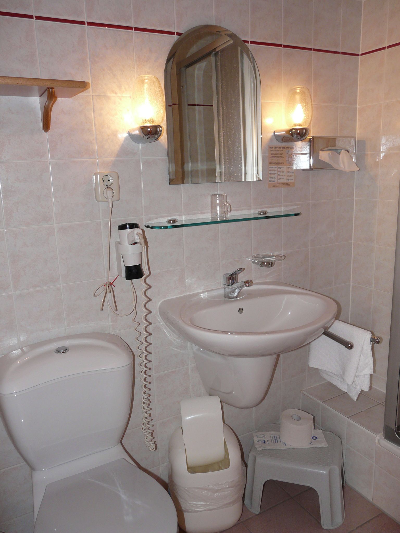 standard apartment | bathroom | hair dryer, towels