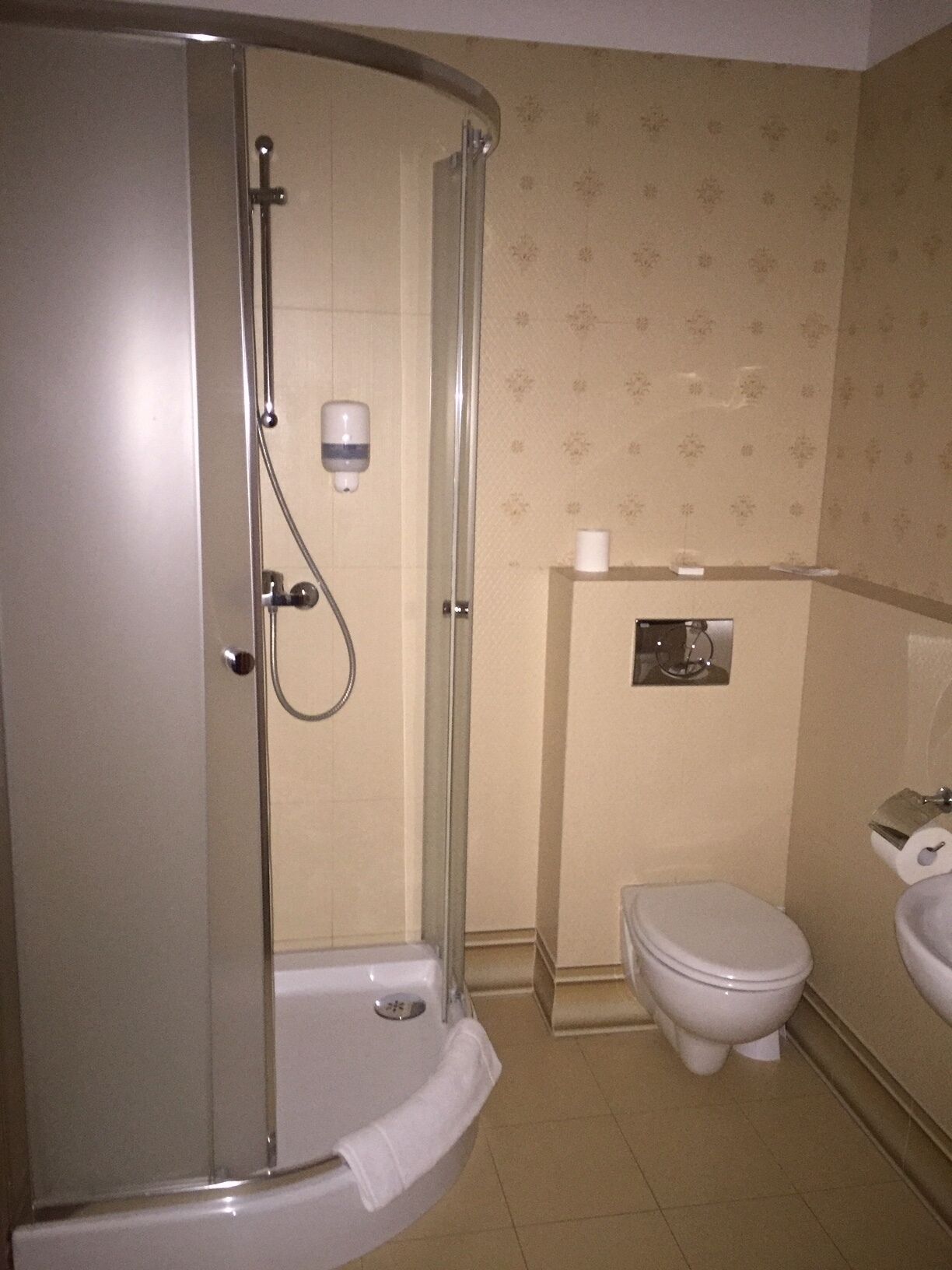 shower, hair dryer, bathrobes, towels