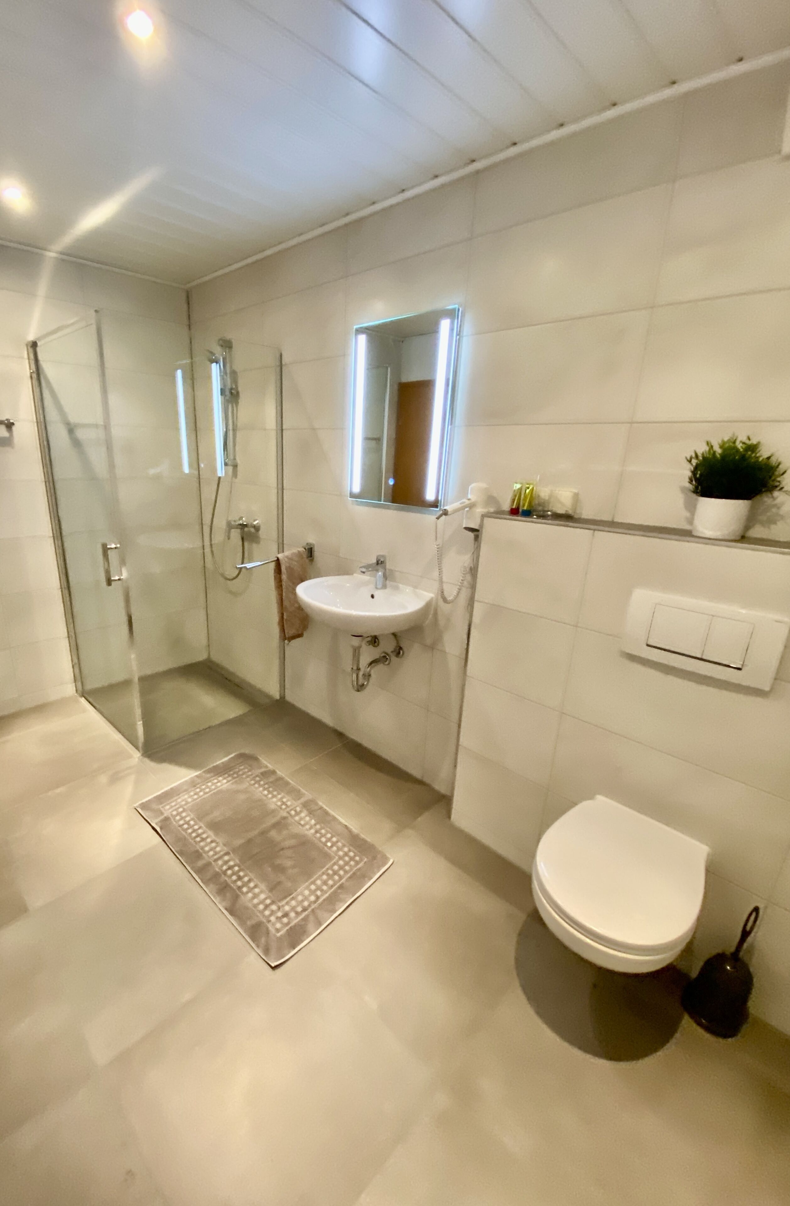 Doppelzimmer | Badezimmer | Dusche, Haartrockner, Handtücher