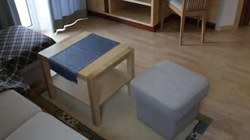 Apartment, 1 Bedroom, Balcony | Living area | 36-inch flat-screen TV with premium channels, LED TV