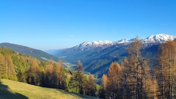 A mountainous landscape with a clear sky.