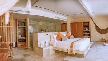 Suite Deluxe con Tina de hidromasaje y vista al Tepozteco | 1 habitación y caja de seguridad en la habitación