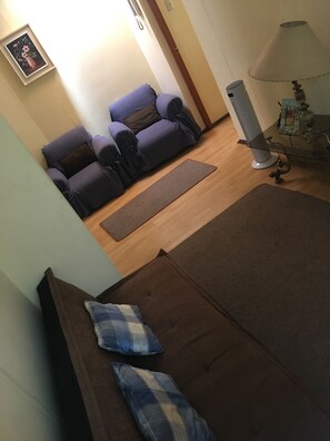 Apartamento familiar, 2 habitaciones, 2 baños | Sala de estar | Una televisión de pantalla plana