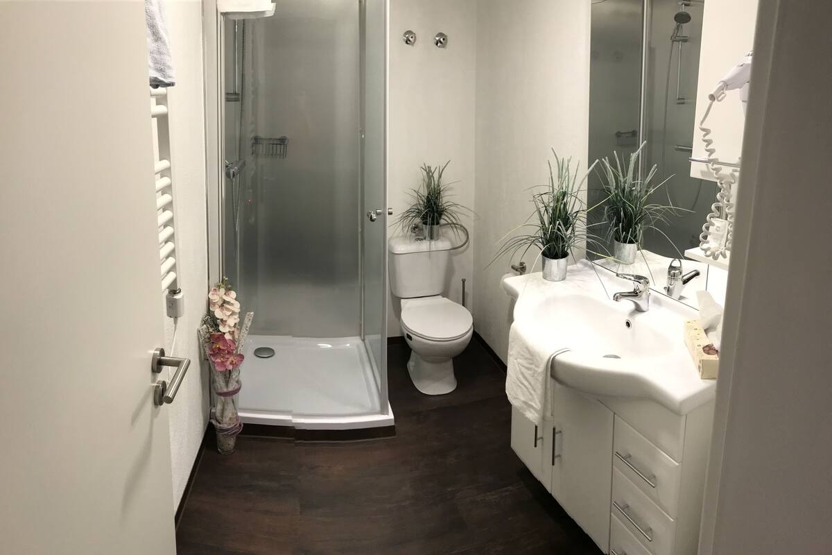 Double Room | Bathroom | Shower, towels